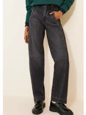 Madewell Tapered Denim Trouser Black Sz 31